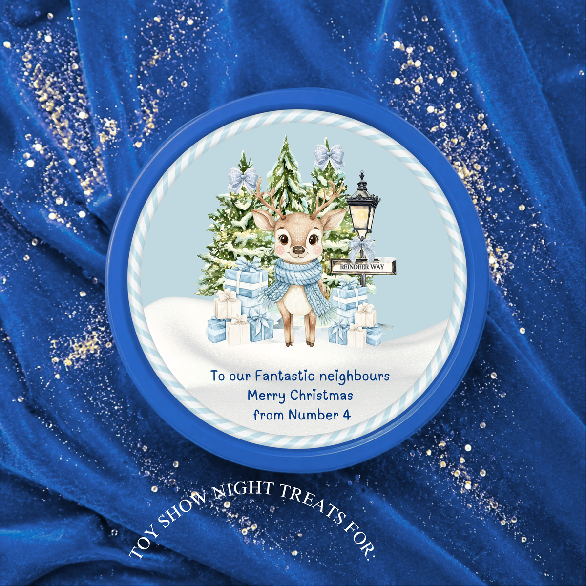 Personalised Christmas Chocolate Tub Sticker