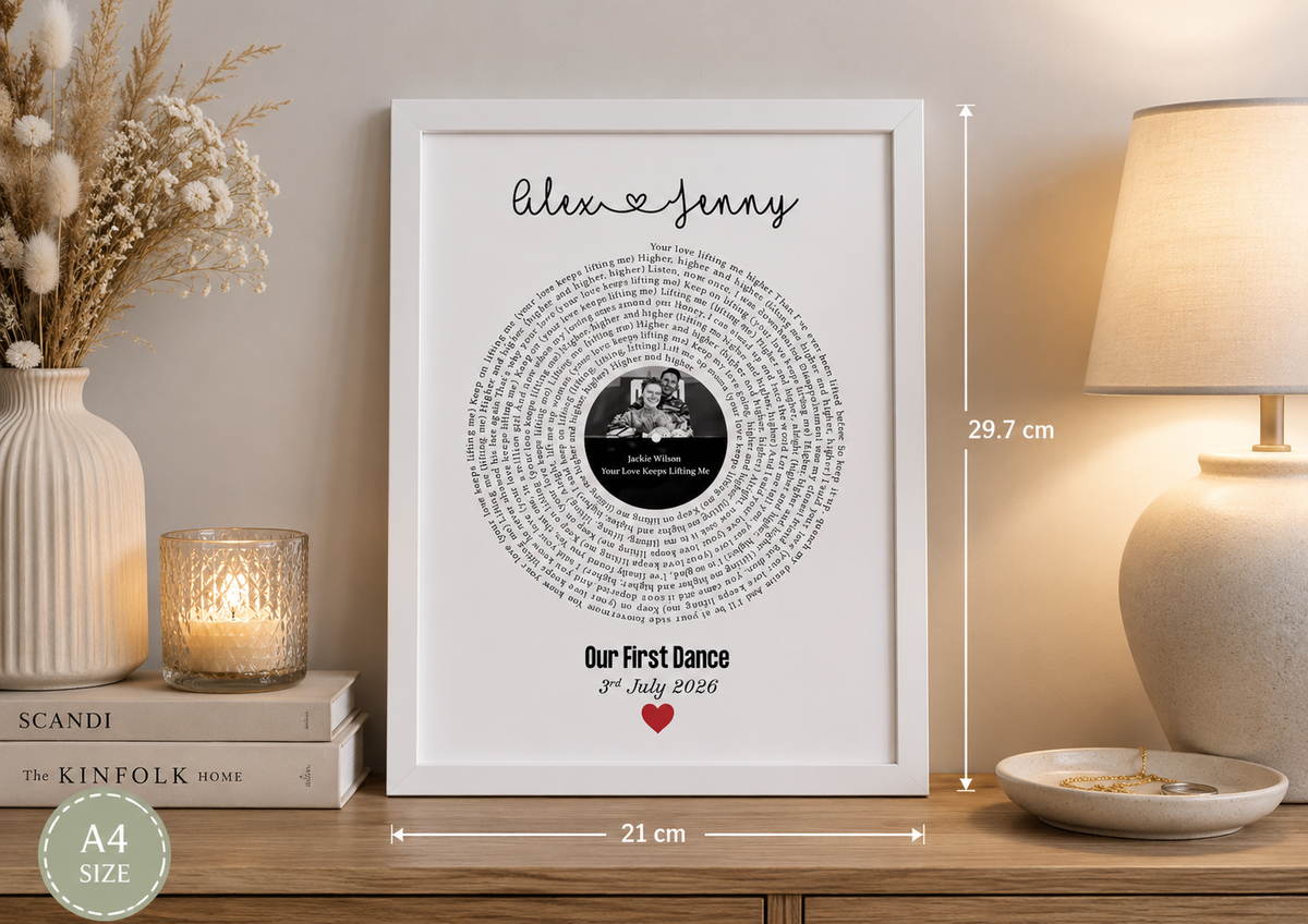 Personalised Wedding Song Record Print