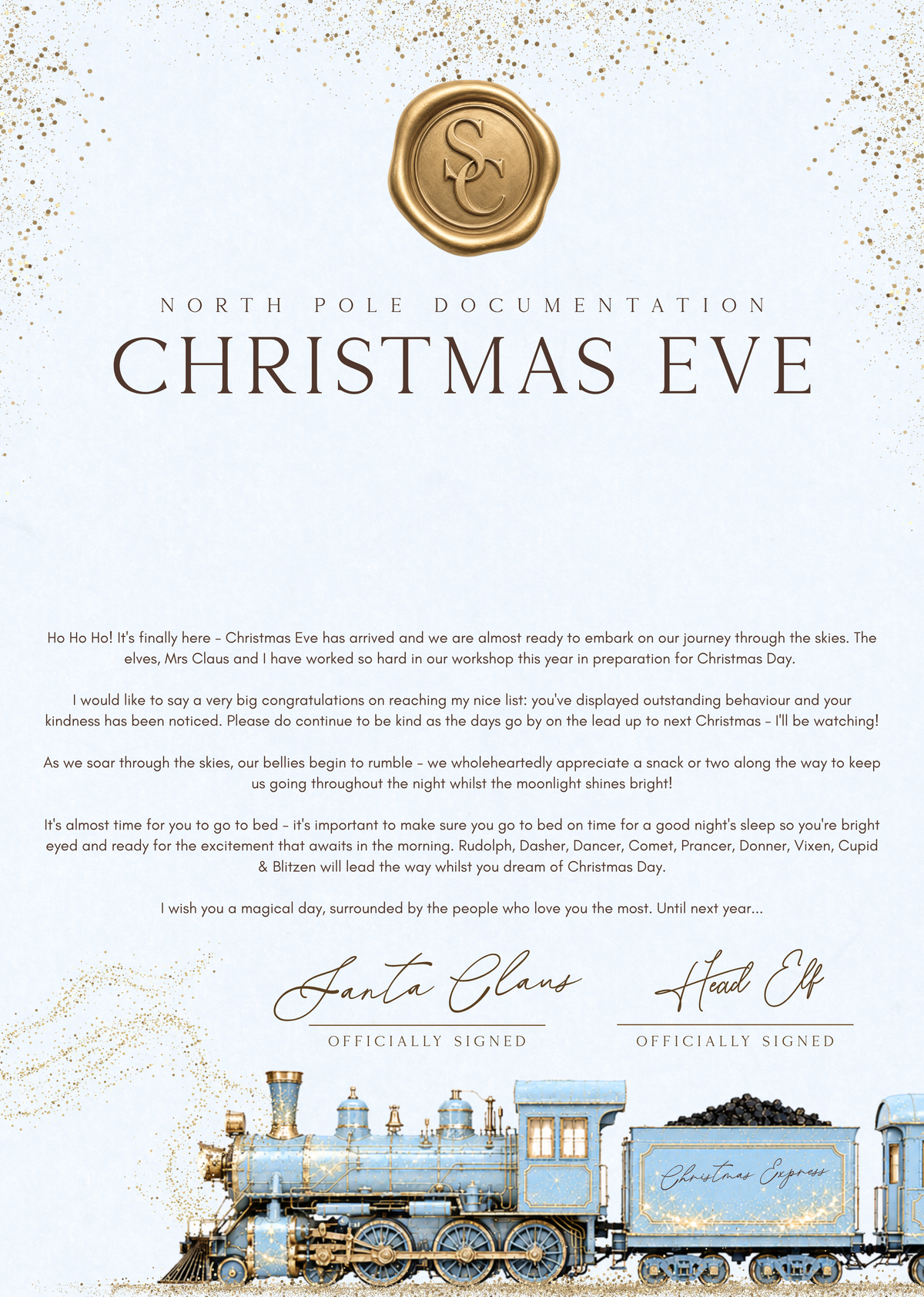 Personalised Christmas Eve Letter from Santa