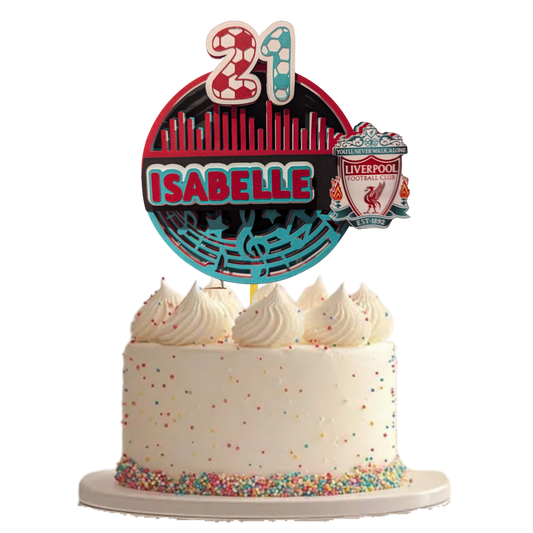 Personalised Football and Music Cake Topper
