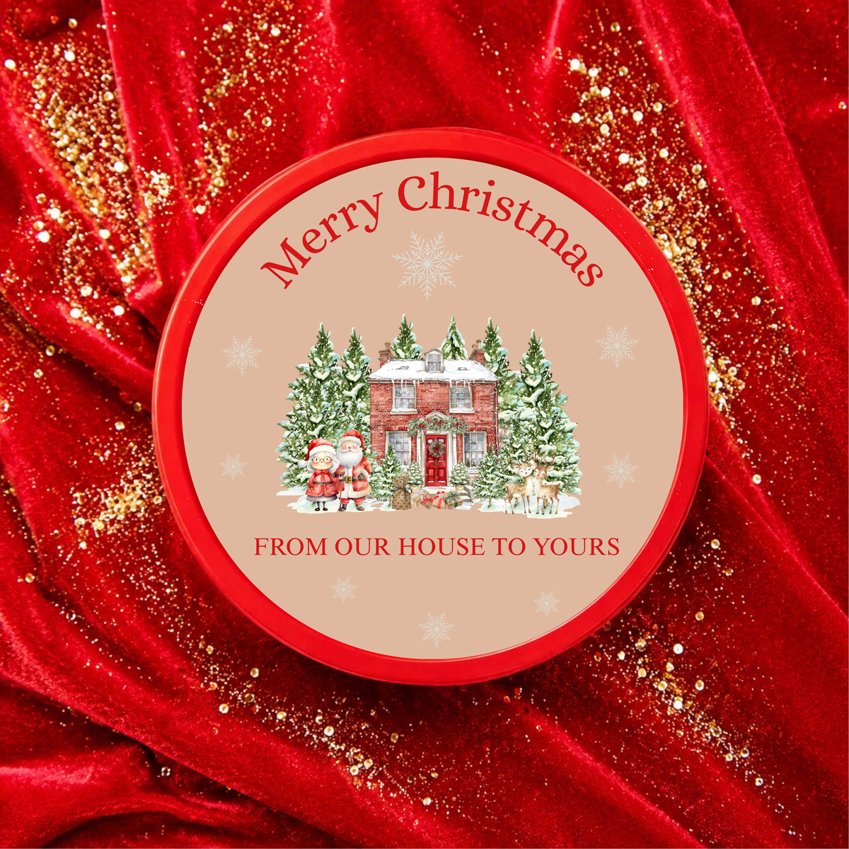 Personalised Christmas Chocolate Tub Sticker