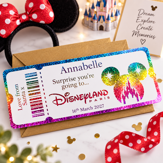 Personalised Foiled Surprise Gift Ticket | Concert Tickets | Holiday Voucher | Cash Gift Reveal | Match Tickets