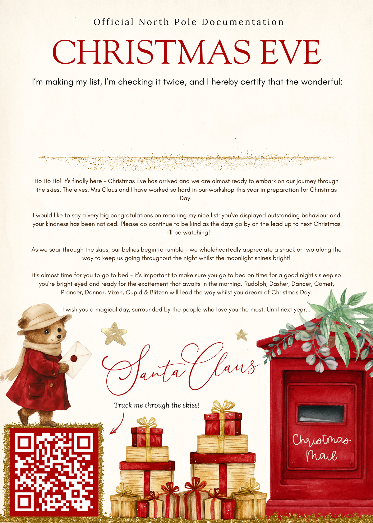 Personalised Christmas Eve Letter from Santa