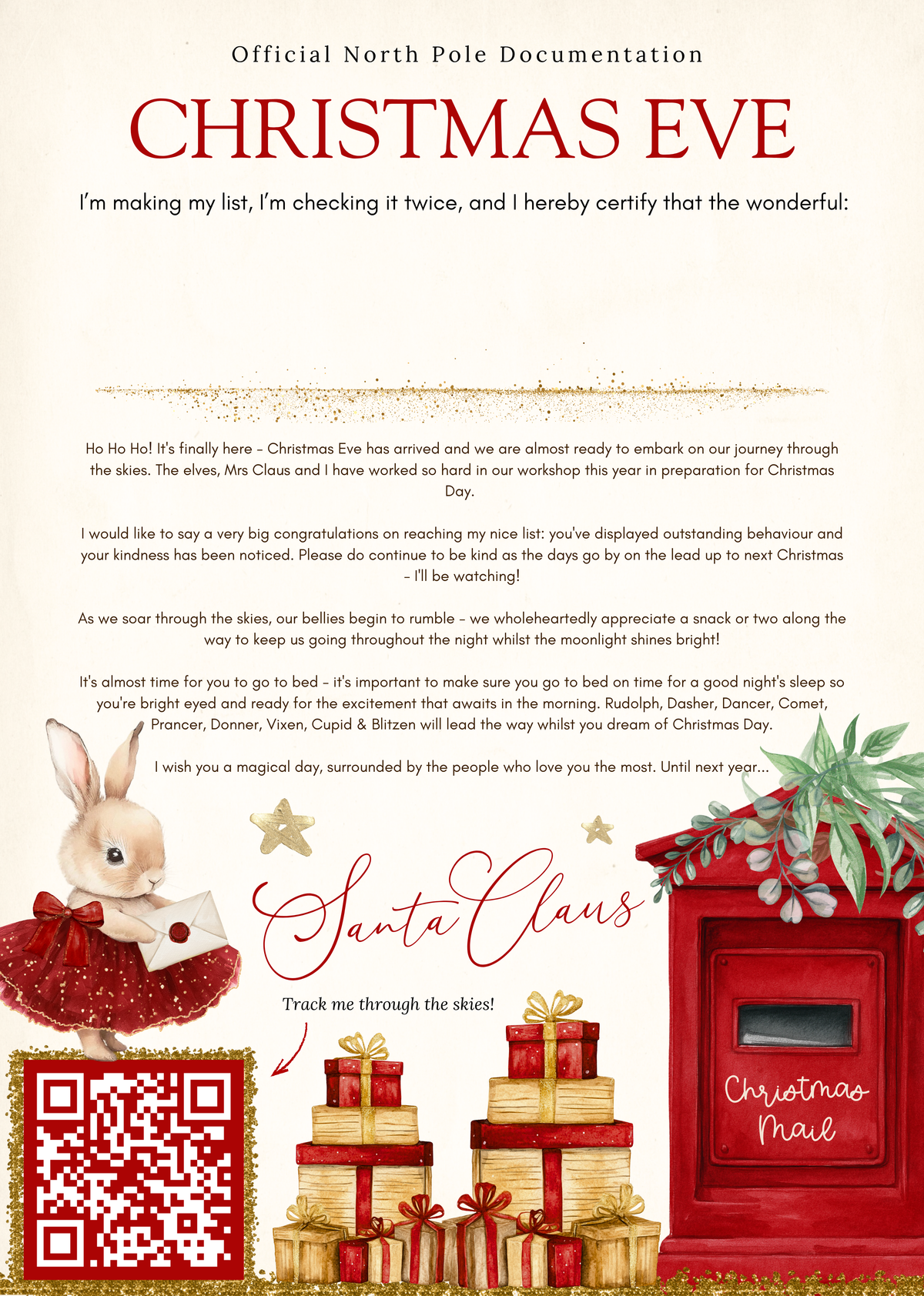 Personalised Christmas Eve Letter from Santa