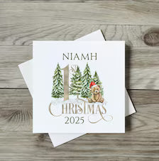 Baby’s First Christmas personalised Christmas Card- Different designs available – 6x6 inch